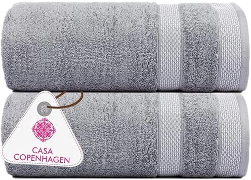 CASA COPENHAGEN Solitaire Grey Violet Bath Towel Set of 2