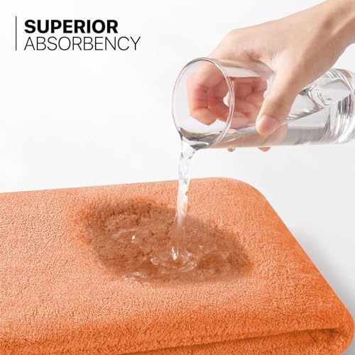 MoNiBloom 4-Piece Cotton Bath Towel Set Peach