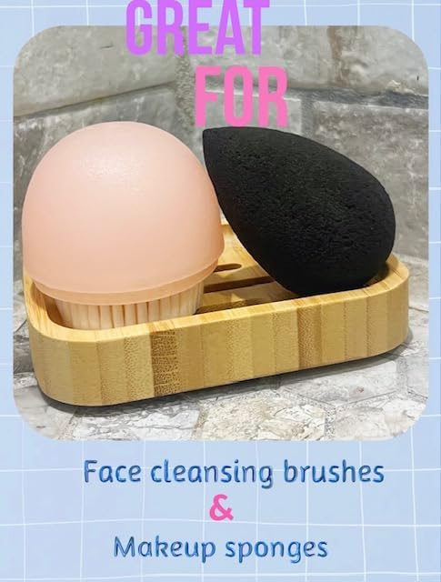 Bamboo Soap Holder with Drainage and Rubber Feet