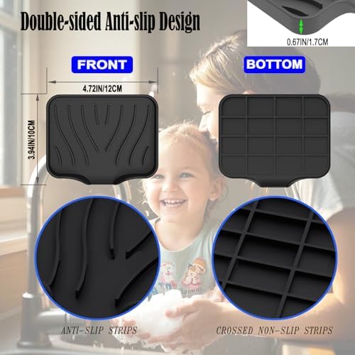Silicone Soap Dish 2-Pack Black Gray