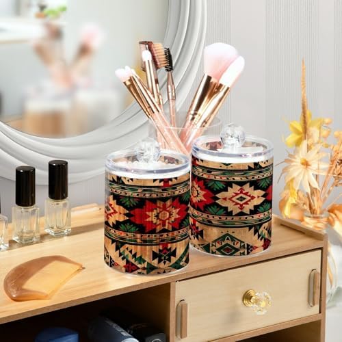 YETTASBIN Aztec Clear Plastic Storage Jars 2 Pack