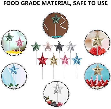 Alipis 16 Pcs 3D Star Birthday Cake Candle Decorations