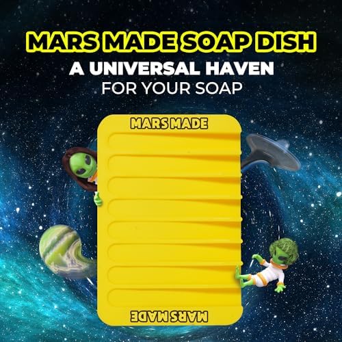MARS MADE Yellow Silicone Soap Dish with Waterfall Design