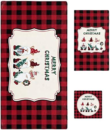 Shine-Home Check Red Black Towel Set for Bathroom 1