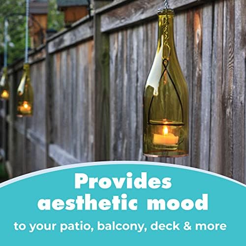 Hanging Wine Bottle Lantern - Green 1pc