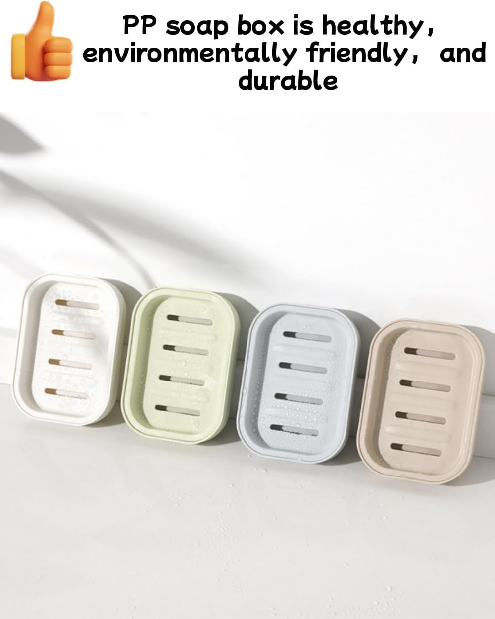 4PCS Plastic Soap Dish with Leak Proof Design