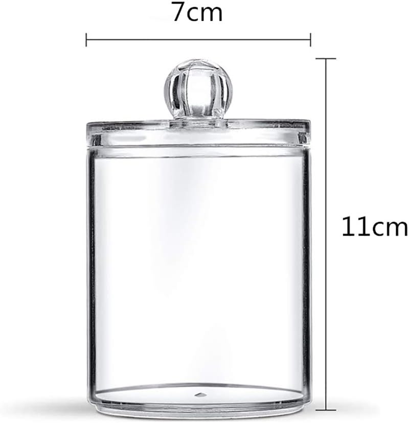 GSHLLO 2PCS Clear Plastic Canisters Organizer for Cotton Swabs and Q-tips