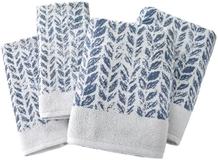 SKL Home Denim Distressed Leaf Towel Set 2 Bath 2 Hand