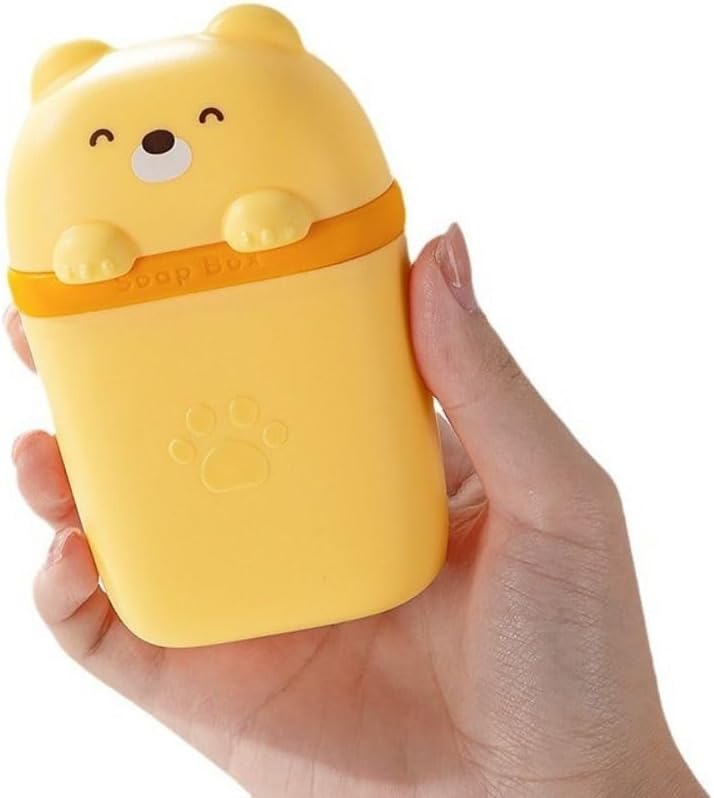Cartoon Bear Soap Dish Portable Travel Holder