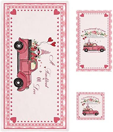 Shine-Home Pink Car Load of Love Towel Set 1
