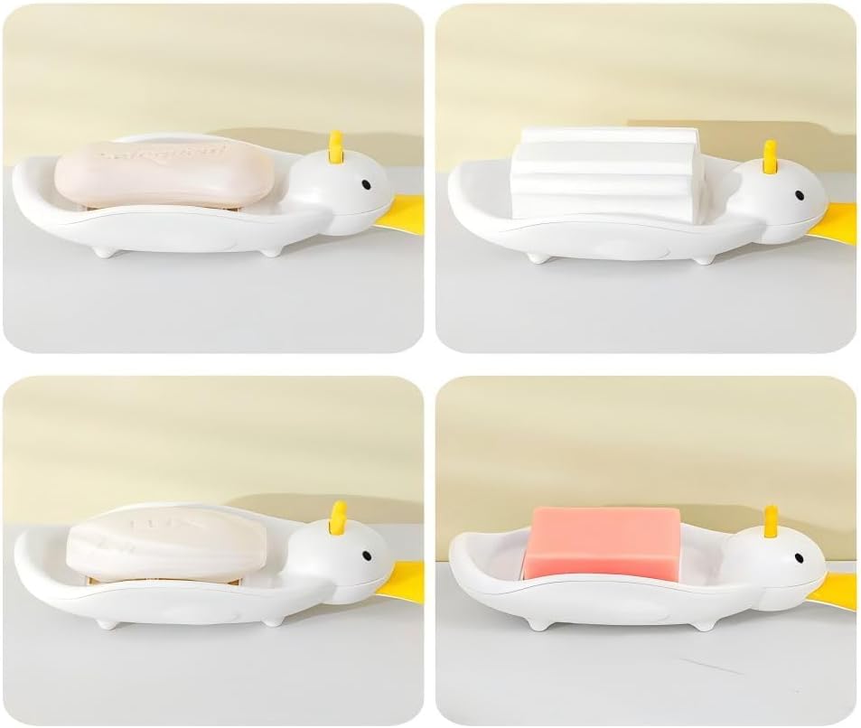 Cute Duck Soap Dish with Two-Layer Drainage 1