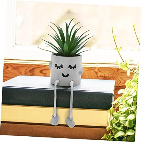 Cute Expression Artificial Succulent Decor Potted Plant