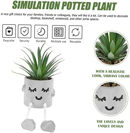 Cute Facial Expression Artificial Succulent Hanging Leg Plant Bonsai