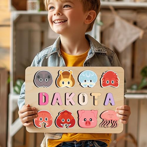 Personalized Wooden Name Puzzle for Kids 1-3