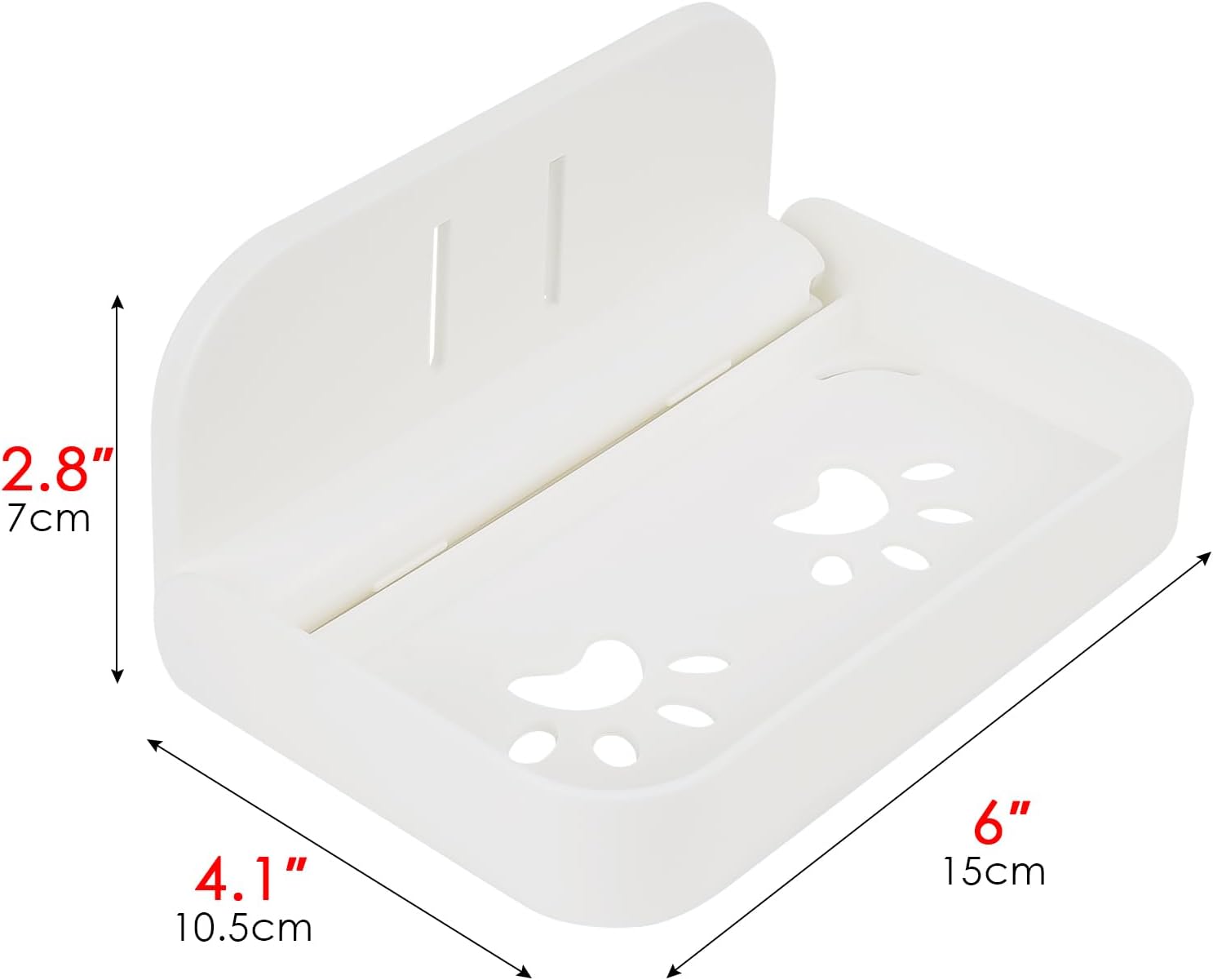 2 Pack Wall Mount Soap Holder with Drain and Foldable Tray