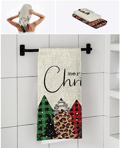 Chees D Zone Christmas Red Green Buffalo Plaid Bath Towel Set