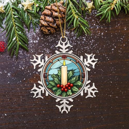 Zyadsinoudor 3 Inch Metal Snowflake Hanging Ornament 1