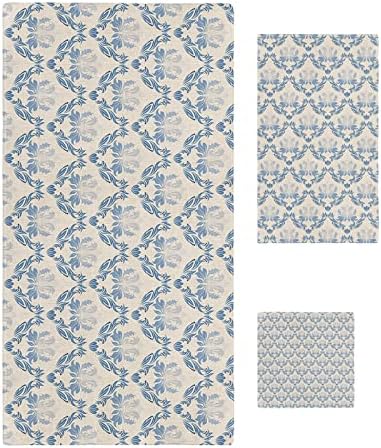 Shine Home European Blue Towel Set with Decor