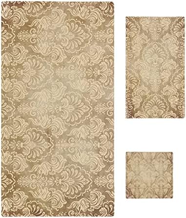 ZOE GARDEN Retro Bathroom Towel Set with Decorative Flowers Pattern