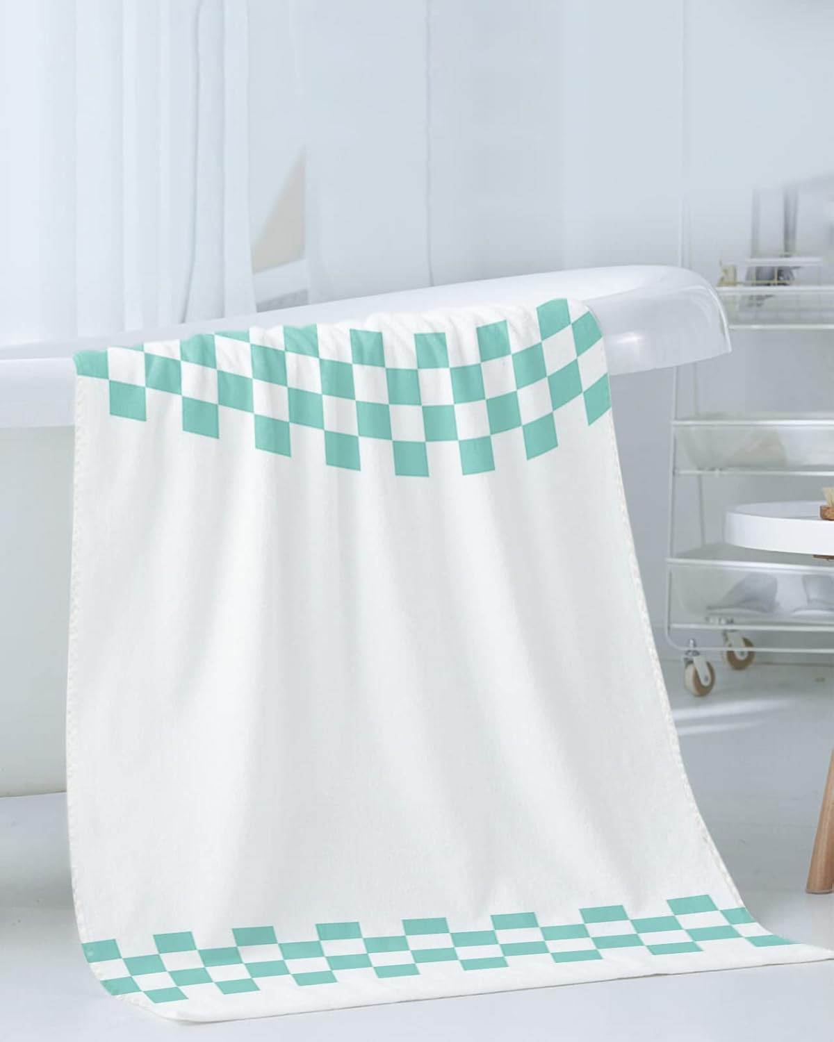 Shine-Home Abstract Geometric Lattice Towel Set 1