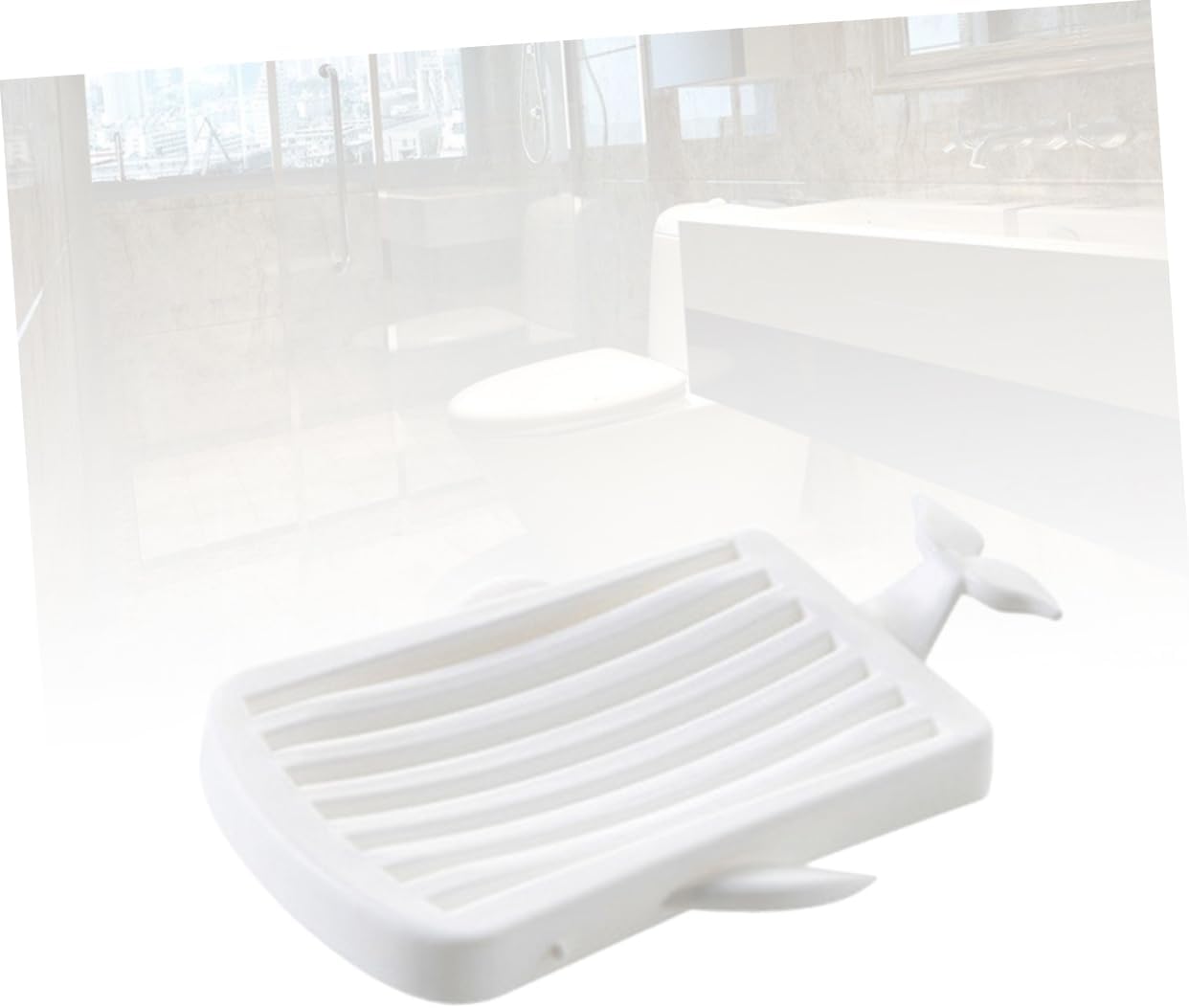 MUCKLILY 1pc White Soap Dish with Drain Tray