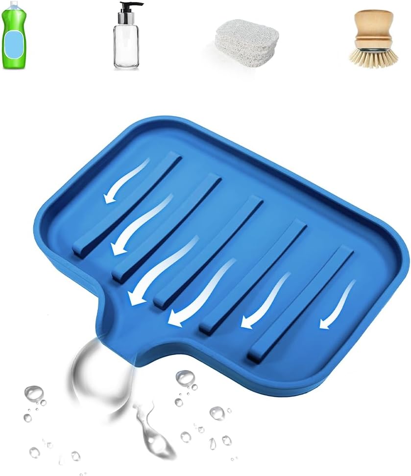 CrazyHome Silicone Self Draining Soap Dish 1 PCS
