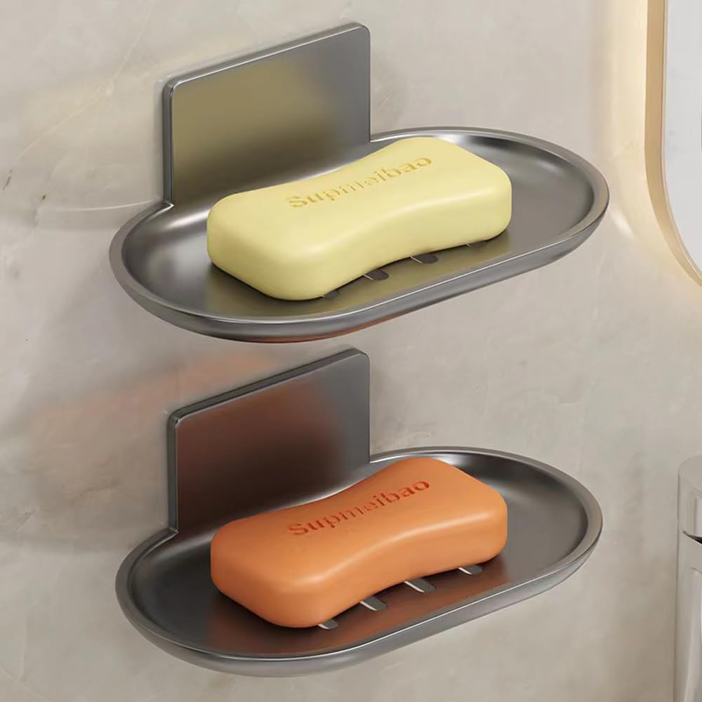 Wall Mounted Soap Dishes 2 Pack Gray 35 x 57 Inches