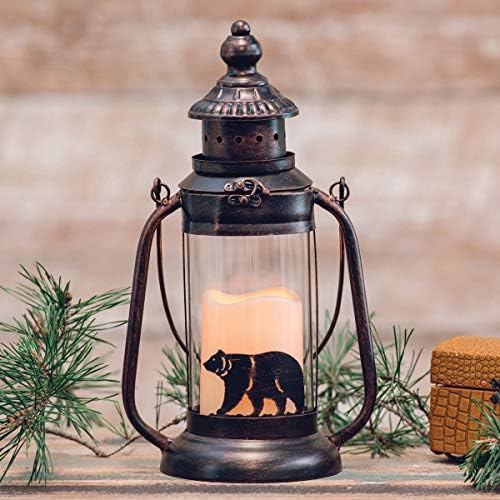Black Forest Decor Bear Electric Candle Lantern 1