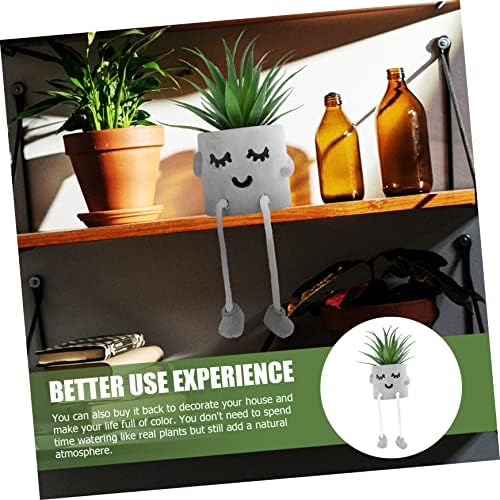 Cute Expression Artificial Succulent Decor Potted Plant