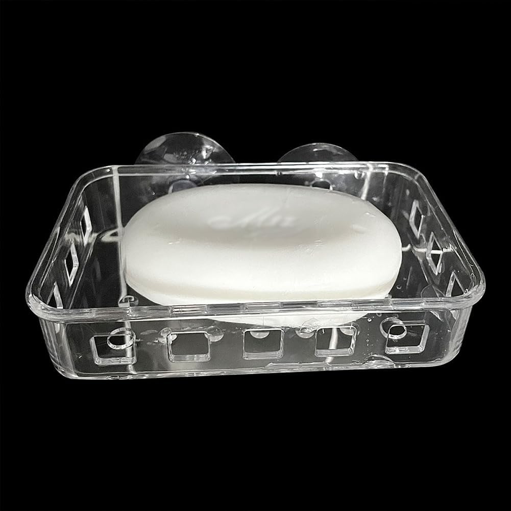 Capiant 1 Pack Suction Cup Soap Dish Holder Clear Acrylic Plastic