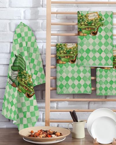 Falaniique Retro Checkered Waffle Towel Set of 4