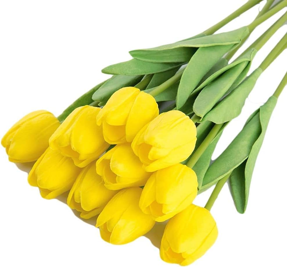 Gerrit Artificial Flowers Tulip 10 Heads Decor Vase