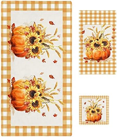 Chees D Zone Orange Pumpkin Sunflower Bath Towel Set