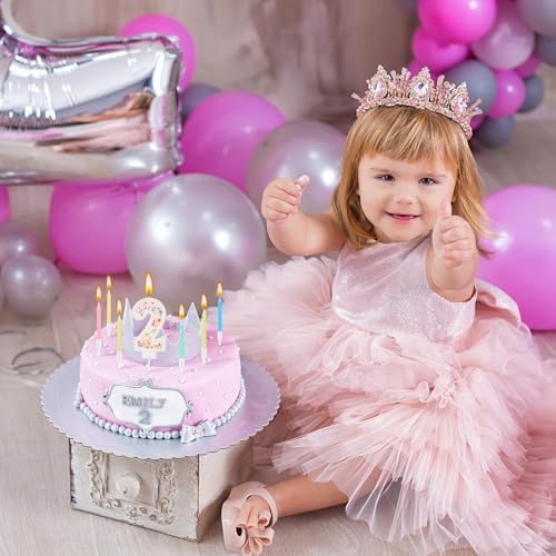 MTLEE Happy Birthday Candle with Sprinkles 3D Number Cake Topper