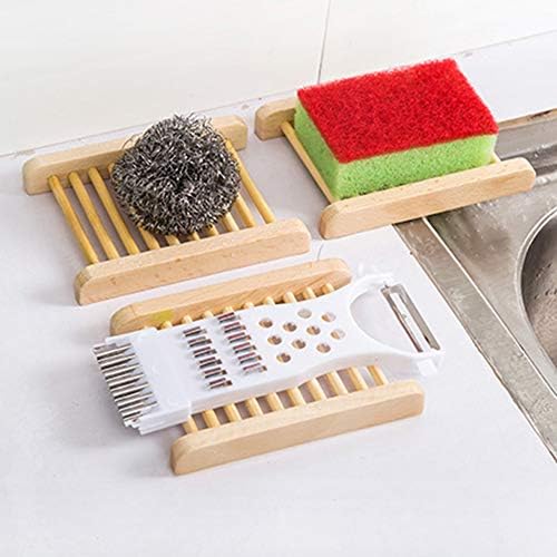2 Pieces Wooden Soap Holder for Bathroom and Kitchen