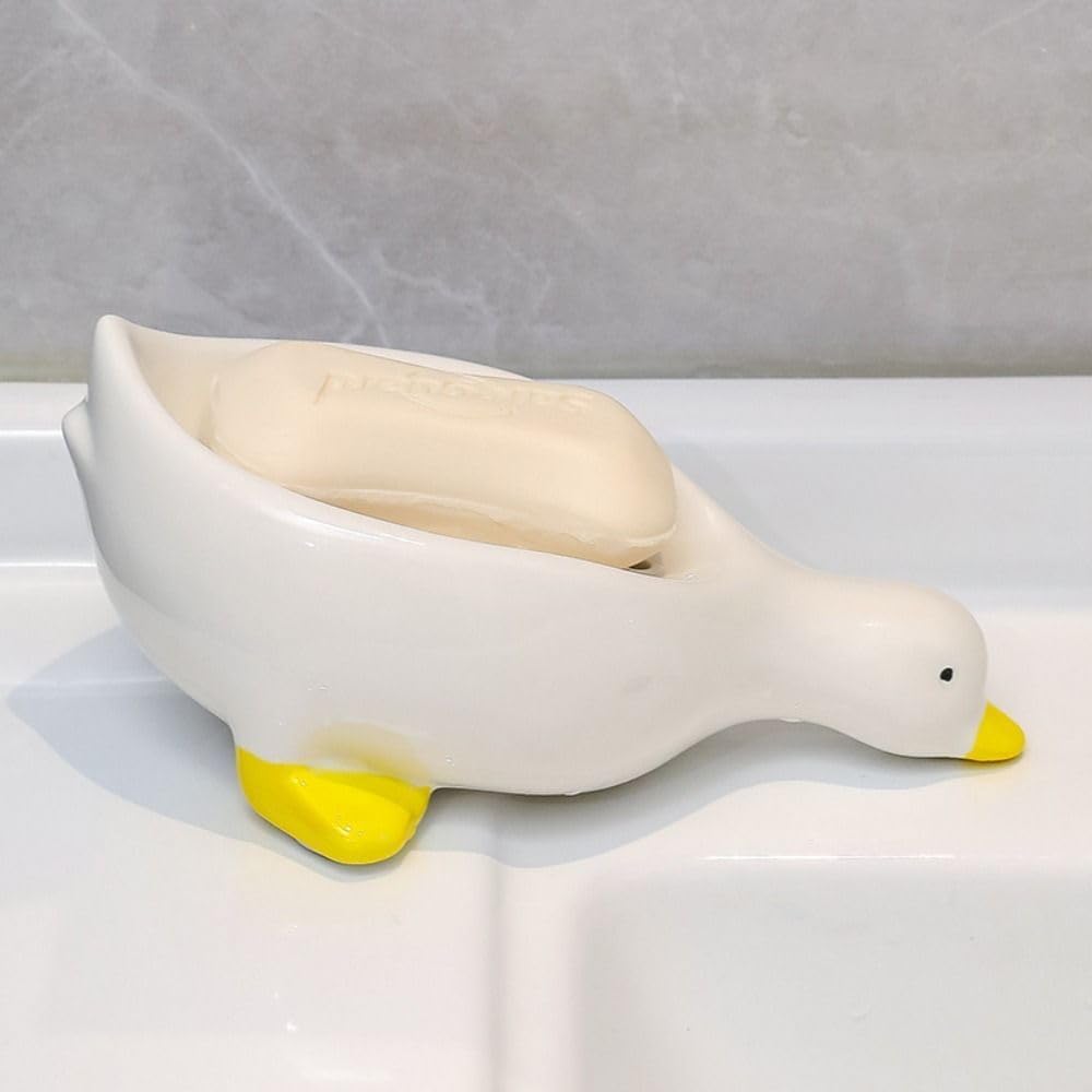 Cute Cartoon Duck Soap Box Holder for Bathroom Kitchen