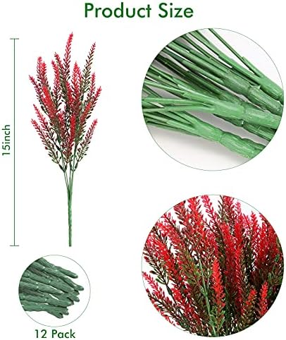 ZEOSTARO Artificial Lavender Flowers 12 Bundles UV Resistant