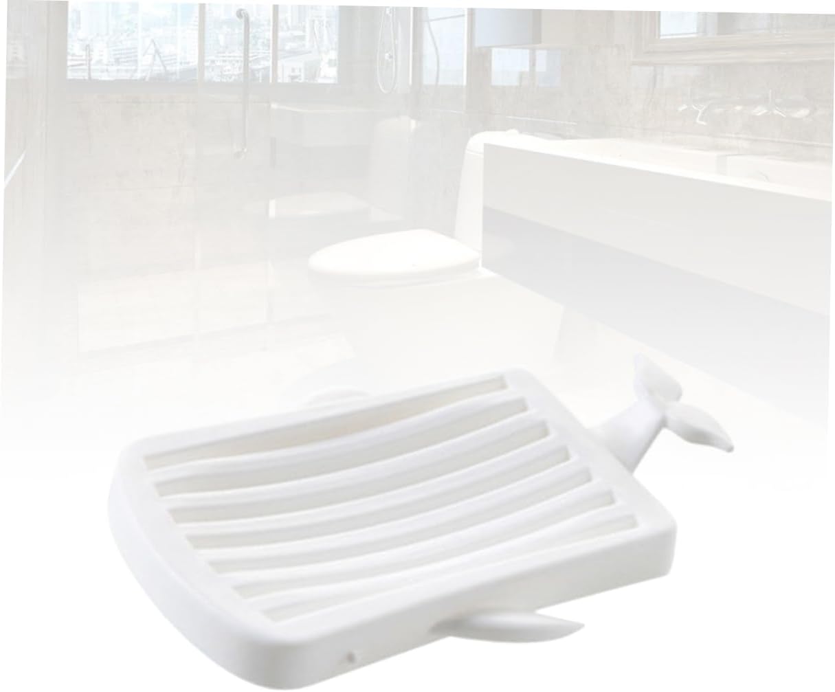 Hoement Plastic Soap Dish Whale Shape Drain Holder