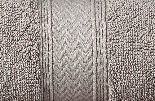 HILLFAIR 12 Piece Cotton Towel Set - 600 GSM Khaki Stone