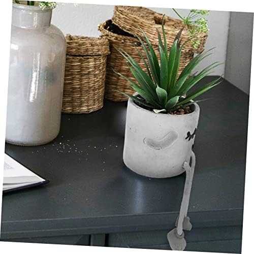 Cute Expression Artificial Succulent Decor Potted Plant