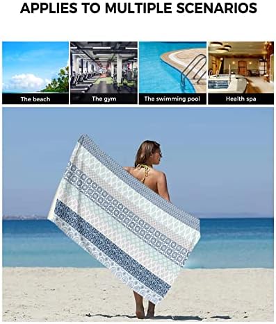 Shine-Home Bohemian Towel Set Decor Blue Grey