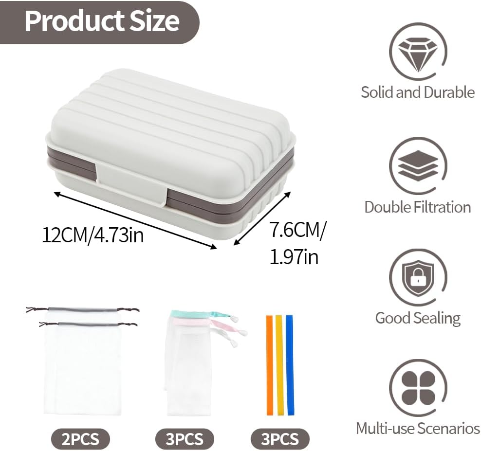 3 Pcs Soap Holder Set with Drainage Waterproof Travel Dorm