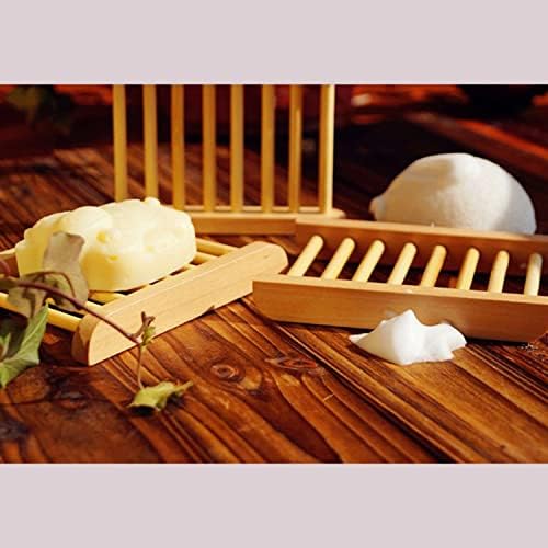2-Pack Wood Plastic Soap Dish with Drain