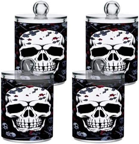 YETTASBIN 2Pack Clear Jars with Lid for Cotton Swabs and More