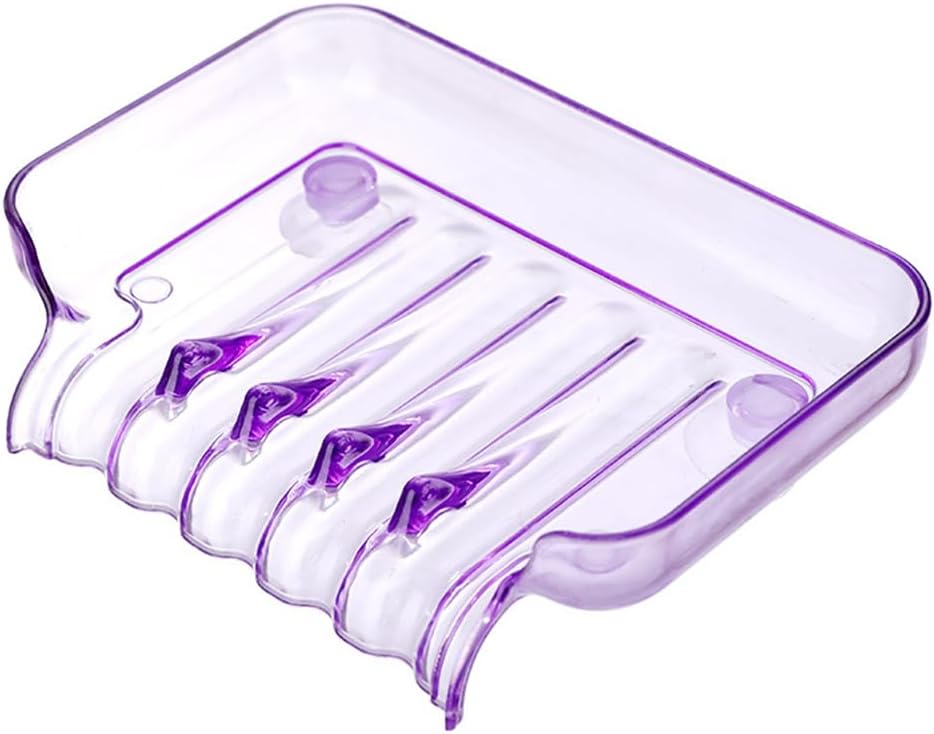 WELANGBN Purple Rectangular Soap Dish with Suction Cup