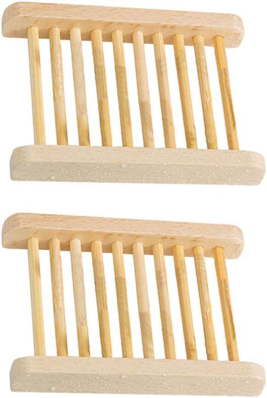 2 Pieces Wooden Soap Holder for Bathroom and Kitchen