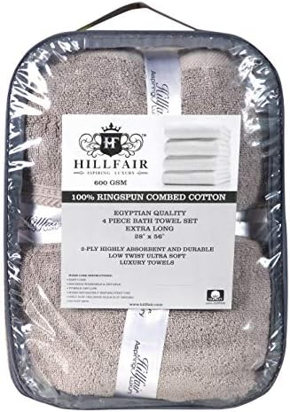 HILLFAIR 12 Piece Cotton Towel Set - 600 GSM Khaki Stone