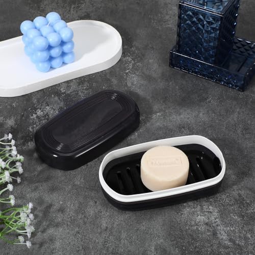 Kifmurase Large Black Shampoo Bar Holder with Drainage Dish