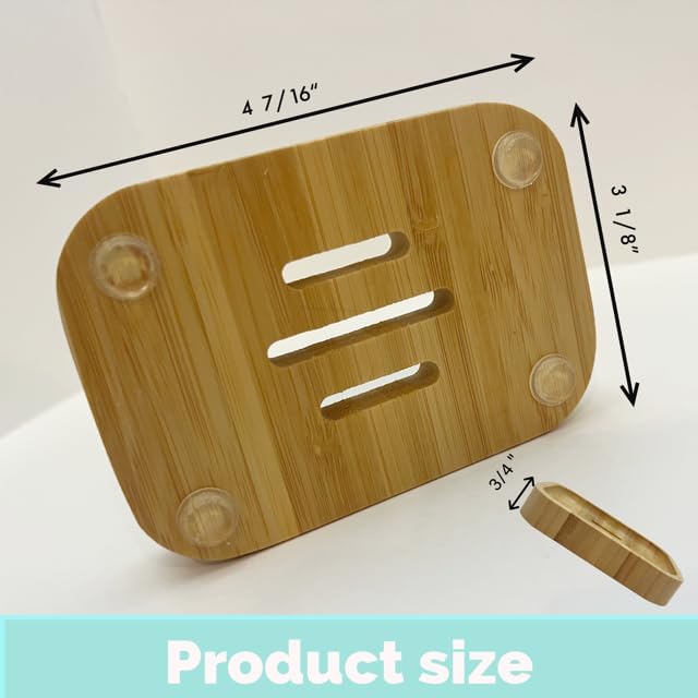 Bamboo Soap Holder with Drainage and Rubber Feet