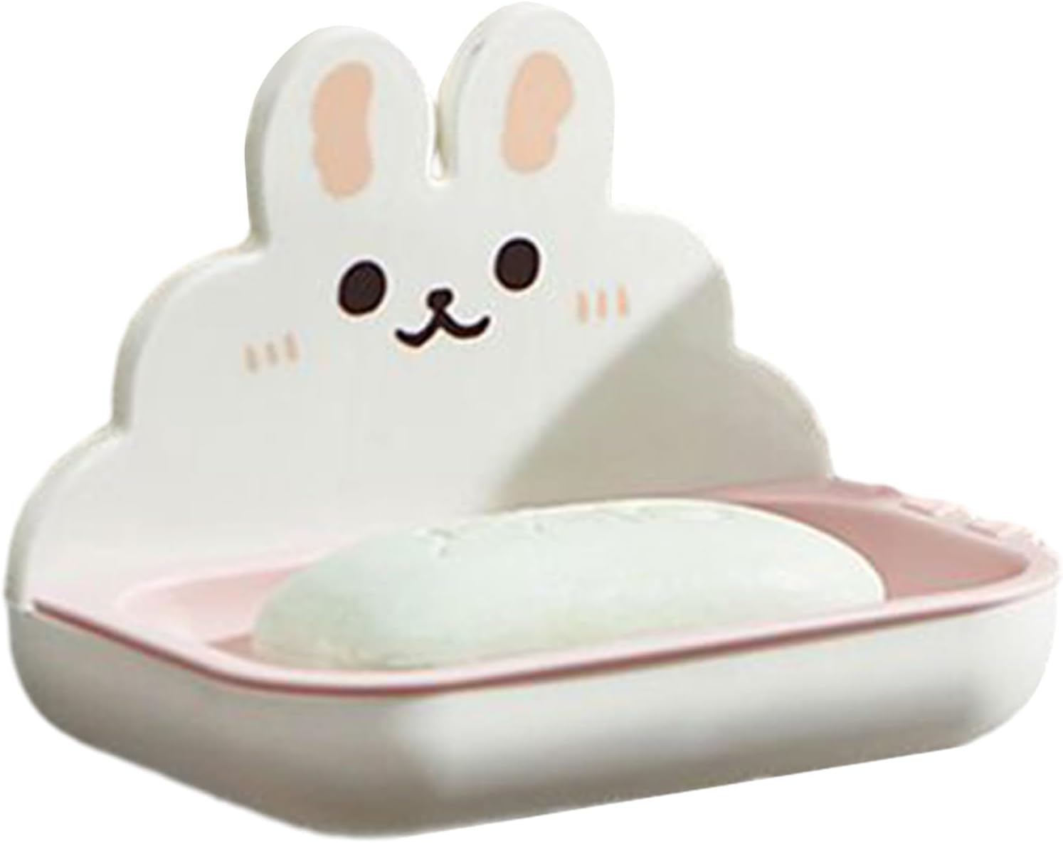 GIFZES Cartoon Rabbit Soap Dish Wall Mount Double Layers